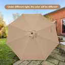 Simple Deluxe 9FT Outdoor Patio Umbrella Table Market Umbrella with Push Button Tilt and Crank, 8 Sturdy Ribs, UV Protection Waterproof for Garden, Lawn, Deck, Backyard, Pool,Tan, 1P-9ft