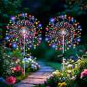 210 LED Solar Firework Lights, 8 Modes Solar Garden Lights Outdoor Waterproof Decorative, Multicolor Fairy Light for Yard, Patio, Pathway Walkway Party Wedding Christmas Decor