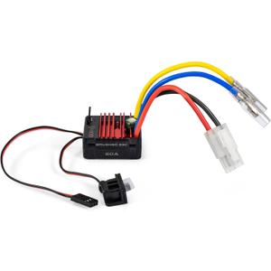 2026 New 60A Brushed 2-3S Waterproof ESC, Electronic Speed Controller with Power Witch, WP 1060 RC ESC for 1/10 Scale RC Crawler Car, Boats, Truck (Tamiya Plug)