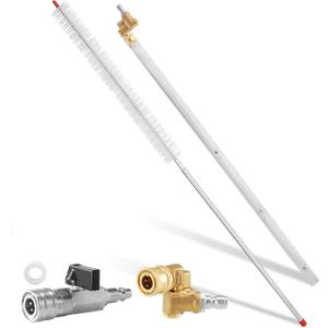 PWACCS Radiator Cleaning Wand, 24 Inch Pressure Washer Wand for Car Radiator Cleaning Tool, Dual-purpose Radiator Cleaner Wand with 3 Nozzle Tips, 1/4" Quick Coupler & Brush