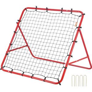 VEVOR Soccer Rebounder Rebound Net, Kick-Back 39"x39", Portable Football Training Gifts, Fully Adjustable Angles Goal Net, Aids & Equipment for Kids Teens & All Ages, Easy Set Up & Perfect Storage