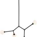 Kichler Cassius 4-Light Convertible Chandelier, Soft Modern Light with Opal Glass in Black, Sloped Ceiling Compatible, for Dining Room (19.75" x 5.25" x 39.5"), 52762BK
