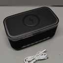 Wireless Charging Alarm Clock Radio  15W Fast Charging Station for iPhone Samsung,10W Bluetooth Speaker, FM Clock Radio, Dimmable Digital Alarm Clocks for Bedrooms, USB Port, Black