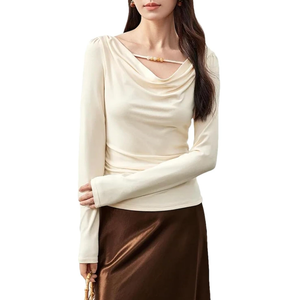 T-Shirt for Women Long Sleeve Knitted Pullovers Top, Size S