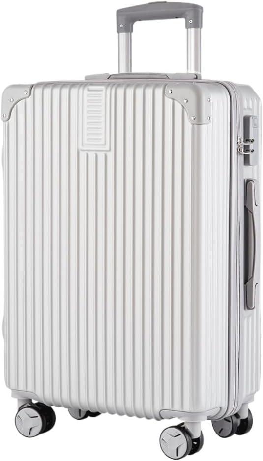 PANKERS Suitcase Casual Retro Trolley Case Silent Universal Wheel Suitcase Suitcase Retro 20-inch Student Password Box Suitcases, Silver 