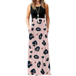 MOLERANI Women's Loose Plain Maxi Dresses Casual Long Dresses with Pockets Size L