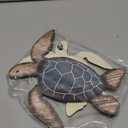 Roowest 2 Sizes Wooden Sea Turtle Wall Decor Farmhouse Ocean Turtle wall art Beach Theme Vintage Coastal Hanging Decoration for Home Lake House Bathroom(Blue)