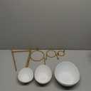 YHOSSEUN 3 Tier Serving Stand Oval Serving Bowl with Metal Rack, Tied Serving Bowls Food Display Dessert Appetizer, Serving Bowl Fruit Chip Dip Bowl Set for Parties, Gold