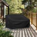 Richwon Patio Loveseat Cover Waterproof, 2-Seater Outdoor loveseat Cover, Patio Furniture Covers with Air Vent and Handles, 60W x 34D x 30H Inches, Black
