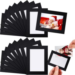 Soaoo 60 Pcs Magnetic Picture Frames Wallet Size 2.5 x 3.5 Inches Reusable Magnetic Photo Sleeves Picture Frame Holder for Home Cabinet Office Graduation Anniversary Classroom(Black)
