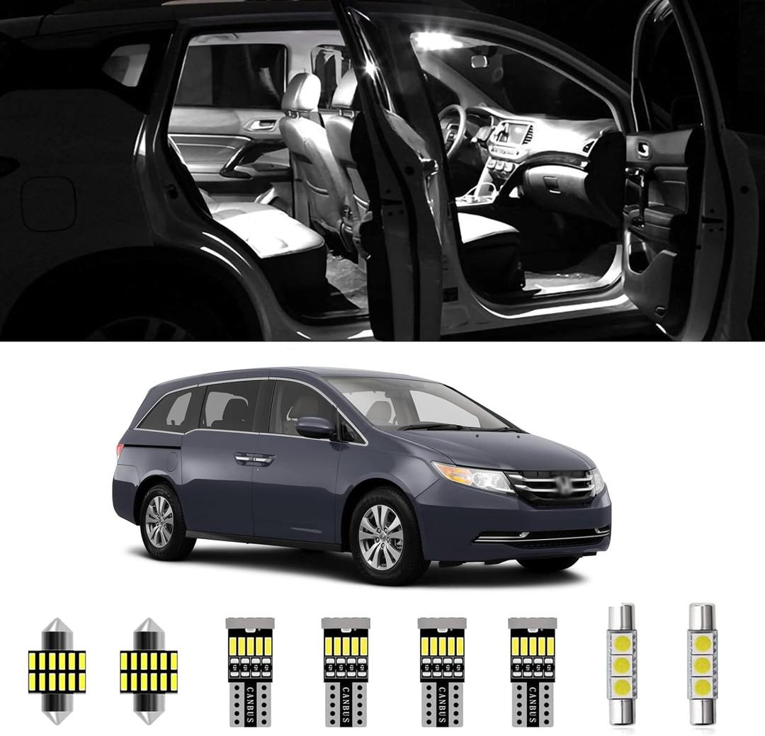 AWALITED 18pcs Odyssey Interior LED Lights Kit Super Bright LED Map Dome Light Bulbs for 2011 2012 2013 2014 2015 2016 2017 Honda Odyssey All Models