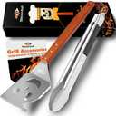 STEVEN-BULL S Heavy Duty BBQ Grill Tongs and Spatula for Outdoor Grill, 17 Long 5-in-1 Grill Spatula Comes with an 16 Long Locking Kitch Tongs, Best BBQ Gifts for Barbecue Grilling Master