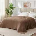 100% Cotton Muslin Blanket Queen 90" x 90", Breathable and Lightweight Cotton Throw Blankets for Bed, Soft Cooling Summer Gauze Blanket for Adults All Season, Tan