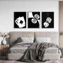 3Pcs Black and White Poker Dice Canvas Wall Art Lucky You Poster Prints Trendy Funky Preppy Y2K 8 Ball Pictures Artwork Aesthetic Painting for Game Room Apartment Dorm Decor 12x16in Unframed