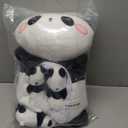 SQEQE Panda Stuffed Animals with Babies Inside Belly - 1 Mommy Stuffed Panda with 4 Cute Babies Plushie Gifts Ideal for Kids and Adults