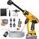 DIYtoolifz Cleaning Tool Compatible with DeWalt 20V Battery, 2.2LBS, with 16.4ft Hose & 6-in-1 Nozzle + Attachment for Car, Patio, Fence (Battery not Included, Tool Only)