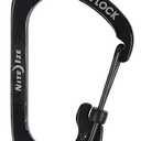 Locking Carabiner Clip, Black, 1-3/32 in And Black Metal S-Biner