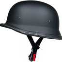 German Style Motorcycle Half Helmet Open Face Adult Men Women DOT Approved Retro Helmet，Matte Black