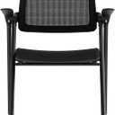 Stackable & Foldable Office Chair, Folding Desk Chair with Flip-Up Armrest, Breathable Mesh, Thick Seat Cushion & Rocking Backrest, Conference Room Chair with Wheel (Black1), 20 inches x 18 inches x 32 inches