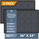 Barnyard Designs Premium Gray Non-Slip Door Mat (24" x 36", 2-Pack)