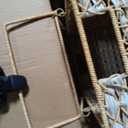 L-Shaped Stair Basket with Handles, Decorative Woven Storage Basket