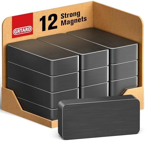 Grtard 24 Pack Heavy Duty Ferrite Blocks Magnets, 1 7/8" x 7/8" x 3/8" Rectangular Ceramic Magnets for Crafts, DIY, Science, Fridge, Tool Room Whiteboard and Cruises