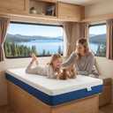 6 Inch RV Bunk Mattress, 34" x 75" RV Mattress Gel Memory Foam, High Density Certified Camper Bunk Mattress for Travel Camper Trailer/Truck/RV, Medium Firm &Removable Cover