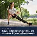 Copper Compression Leg Compression Sleeve - Copper Infused Knee Stabilizer Brace for Running, Meniscus Tear, ACL, MCL, Arthritis, Joint Pain Relief - Thigh & Calf Support for Men & Women (Medium, Black)