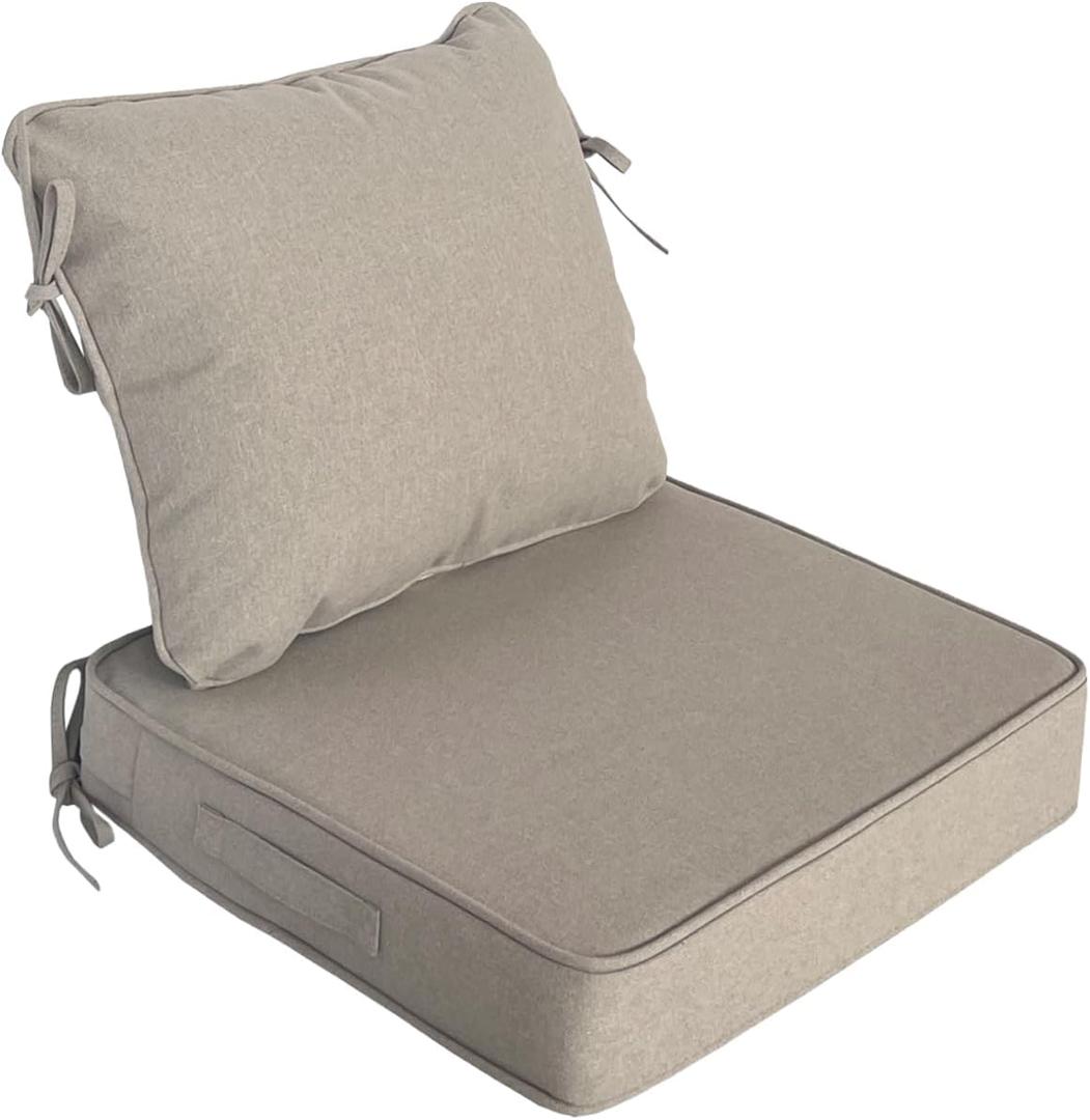 19"x19" Outdoor Universal Cushion Set of 1, Patio Cushions with Handles & Ties, Water-Proof Stain-Resistant UV Resistant Weather Resistant High Resilience Foam with YKK Zippers,Riverbed