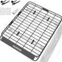 WILDROAD Roof Rack Cargo Basket, Upgraded 4 Fence Wide Car Roof Basket, 64"x 50"x 4" Universal Car Top Carrier Basket with Super Duty Bungee Cargo Net and Ratchet Straps Fits for SUV Truck Cars