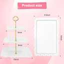 5 Pcs Dessert Table Display Set - 2 Pcs 3-Tier Dessert Display Stands & 3 Pcs Serving Tray - Dessert Trays Dessert Stands Treat Table Displays Set for Tea Parties,Birthdays & Baby Showers