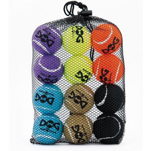 Squeaky Tennis Balls for Dogs - 12 Pack 2.0'' Durable Non-Toxic Outdoor Dog Toys Balls with Mesh Bag, SGS Certified, Colorful Fetch Toys,Small Breeds (Squeaky - 6 Colors)