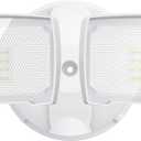 LEPOWER 3000LM Flood Light Outdoor, Switch Controlled LED Security Light, 28W Exterior Lights with 2 Adjustable Heads, IP65 Waterproof, 5500K Wall Mount Exterior LED Flood Light for Garage, Yard White