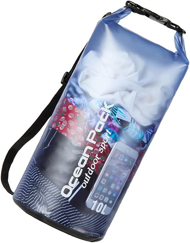 Floating Waterproof Dry Bag 10l/20l,Roll Top 10L/20L Waterproof Dry Bag Backpack For Kayaking Boating Swimming for Women Men (Blue)