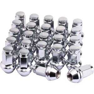 Set of 24, 14x2.0mm 13/16 Hex OEM Factory Style Large Acorn Seat Lug Nuts for 2001-2014 F150 Expedition Navigator Factory Wheels Large Acorn Seat (14mmx2.0 (OL: 54mm), Chrome)