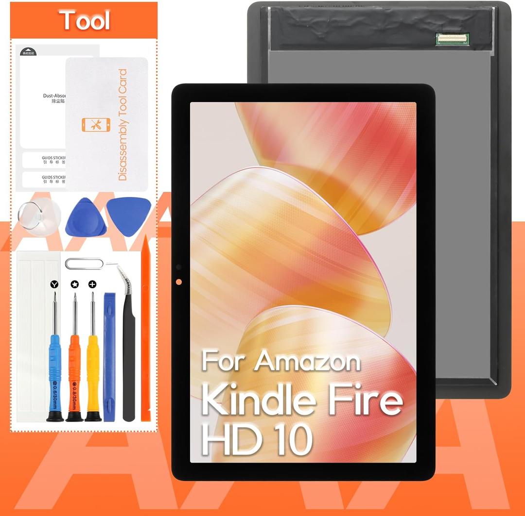 Screen Replacement for Amazon Kindle Fire HD 10 11th Gen 2021,for Amazon Kindle Fire HD 10 Plus 11th Gen 2021 T76N2B LCD Display Touch Screen Digitizer Full Assembly,with Tools