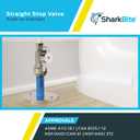 SharkBite 1/2 x 3/8 Inch Compression Straight Stop Valve, Pack of 12, Quarter Turn, Push to Connect Brass Plumbing Fitting, PEX Pipe, Copper, CPVC, PE-RT, HDPE, 23037LFZ