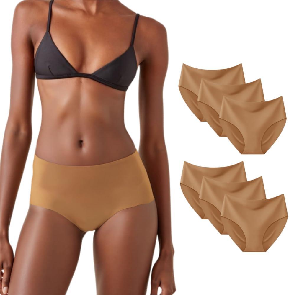 Women's Disposable Seamless Underwear Soft Stretch Briefs Invisible Panties for Travel Hospital Stays 6 Pack (M)