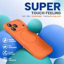Miracase Magnetic for iPhone 17 Pro Max Case, [Soft Anti-Scratch Microfiber Lining], Compatible with MagSafe, Liquid Silicone Case Shockproof Drop Protection Phone Case for 17 ProMax, Sunset Orange