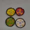 Ashtray Set for Indoor Outdoor Use Cigarette Ash Holder for Smokers Desktop Smoking Ash Tray - Home Office Decoration Hand-Paint Ceramic Cigar Ashtrays (4 Pcs - Red/Yellow/White/Green)