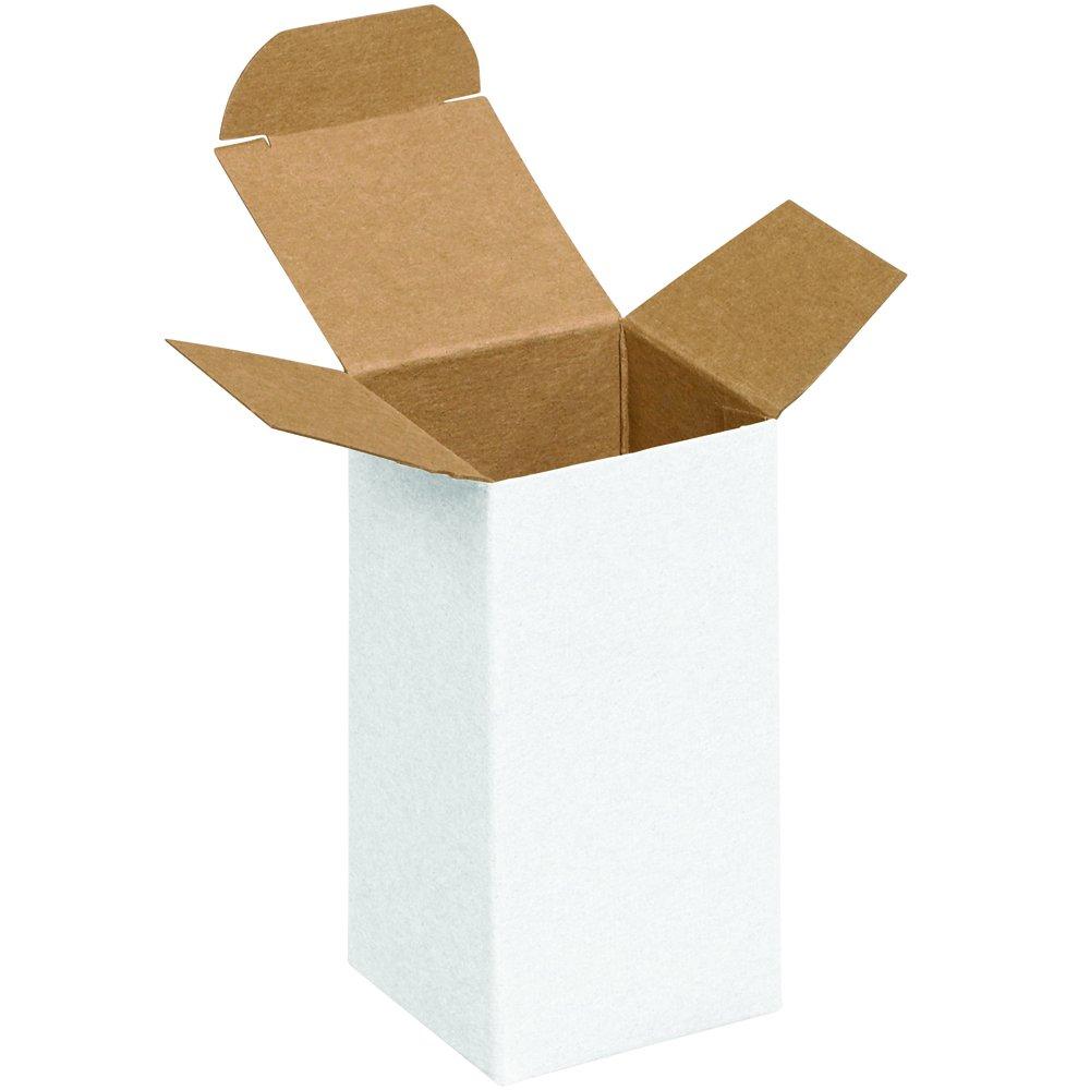 Aviditi RTS18W Reverse Tuck Folding Cartons, 2 1/2" x 2 1/2" x 4", White (Pack of 500)