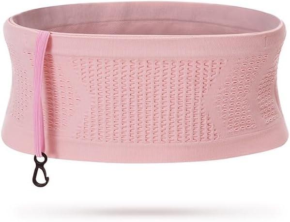 𝗔𝗞𝗜𝗭𝗨𝗞𝗜 𝗝𝗢𝗢 Insulin Pump Belt, Diabetic Waist Belt, Insulin Pump Belt for Sleeping with 4 Large Pockets - Breathable Diabetic Pump Belt | Running Waist Belt (Pink, Large)