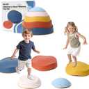 Balance Stepping Stones for Kids - 5pcs Vibrant and Nature-Themed Sensory Toys to Encourage Toddlers Balance & Gross Motor Skills for Indoor and Outdoor Play (Garden Party)