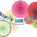 2 PCS Pre-Strung 3D Felt Happy Birthday Banner - Reusable Blue and Green Happy Birthday Decorations Sign, Handmade Wool Felt Ball Garland, Pom Pom Garland, Party Decor, Photo Prop