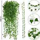Jinwu 24 Pack 160.8 Ft Artificial Ivy Garland, Fake Vines Leaves Hanging Vine Plants Green Leaves for Bedroom Home Garden Trellis Fence Balcony Wedding Party Event Decorative, Thanksgiving Decoration