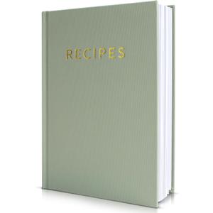 ZICOTO Aesthetic Blank Recipe Book with Waterproof Cover - The Perfect Recipe Notebook To Write In Your Own Recipes - Beautiful Blank Cookbook to Organize Your Recipes (sage green)