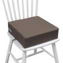 Toddler Booster Seat Dining Table Kitchen Chair, Waterproof Anti-Scratch PU Cushion, Non-Slip Bottom, Adjustable Buckle Straps, Easy Clean Portable Seat Cushion (Dark Brown)