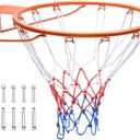 VEVOR Basketball Hoop, 44 54 Inchs PC Backboard Wall Mounted, Basketball Portable Hoop & Goal, Indoor & Outdoor with Hand-Crank Adjustment, Classic Basketball Court, Teens, Adults, Schools, Parks (Orange Rim 18in)