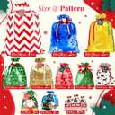 HADAYAKI 38PCS Christmas Drawstring Gift Bags with JUMBO Size and Assorted Sizes for Holiday Gift Wrapping