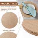 Mifoci 100 Pieces Burlap Placemats Bulk 15.75 Inches Burlap Round Reusable Placemats Brown Table Mats Circle Rustic Table Decorations for Wedding Fall Christmas Dinner Holiday Farmhouse Supplies